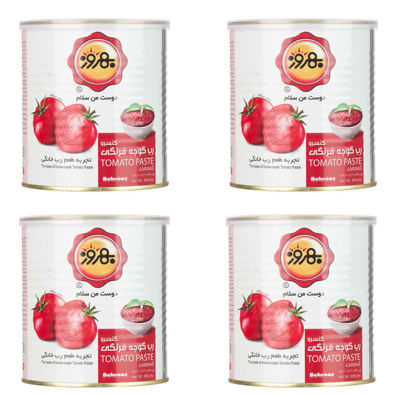 کنسرو رب گوجه فرنگی بهروز - 800 گرم بسته 4 عددی
