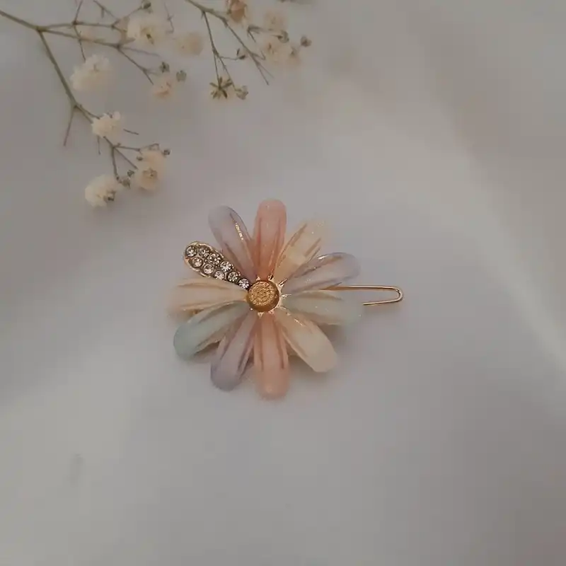 سنجاق مو زنانه مدل بابونه کریستال