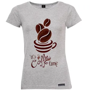 تی شرت آستین کوتاه زنانه 27 مدل It Is Coffee Time کد MH895