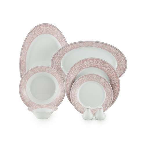 سرویس چینی 35 پارچه غذاخوری چینی زرین ایران طرح شهرزاد مدل ورونا درجه عالی