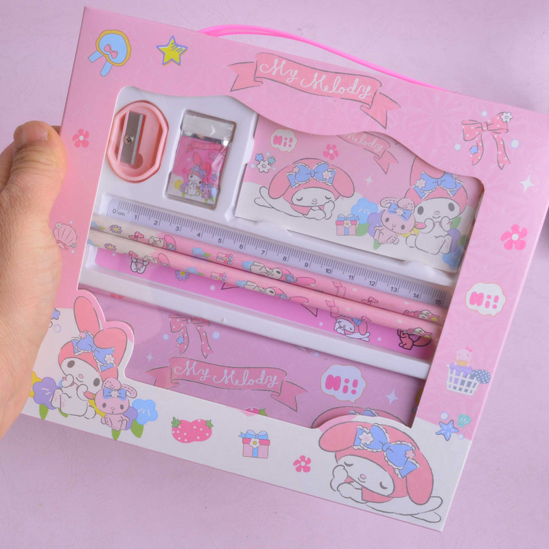 بسته لوازم تحریر مدل ملودی طرح سانریو مجموعه 7 عددی