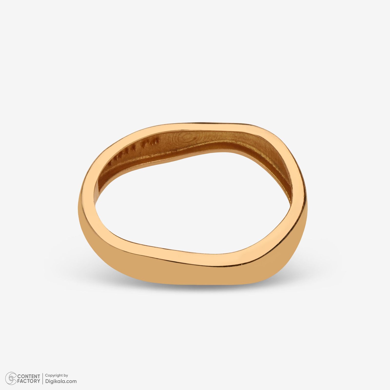 انگشتر طلا 18 عیار زنانه حافا گلد مدل منحنی کد r008 سایز 53 -  - 3