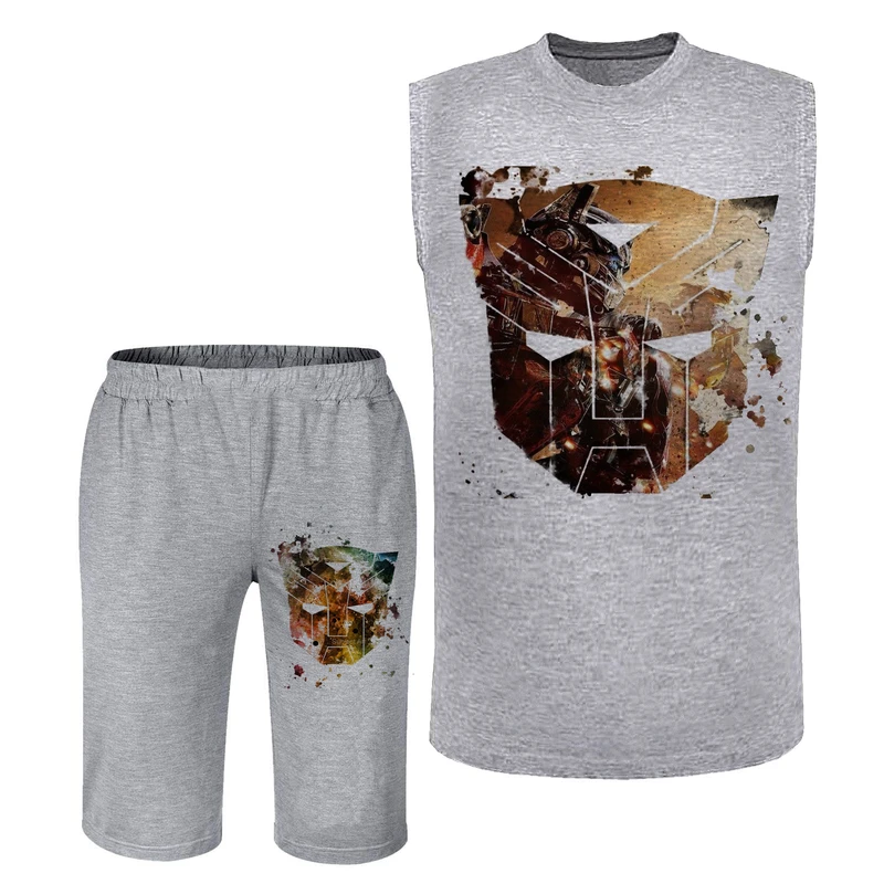 ست تاپ و شلوارک مردانه مدل آدم آهنی کد N62