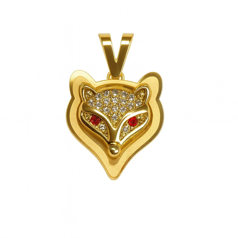 آویز گردنبند طلا 18 عیار زنانه نوا گلد طرح روباه