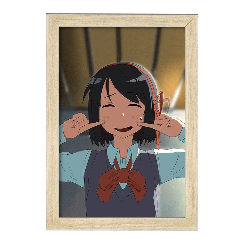 تابلو خندالو مدل میتسویا میامیزو انیمه یورنیم Your Name  کد 16284