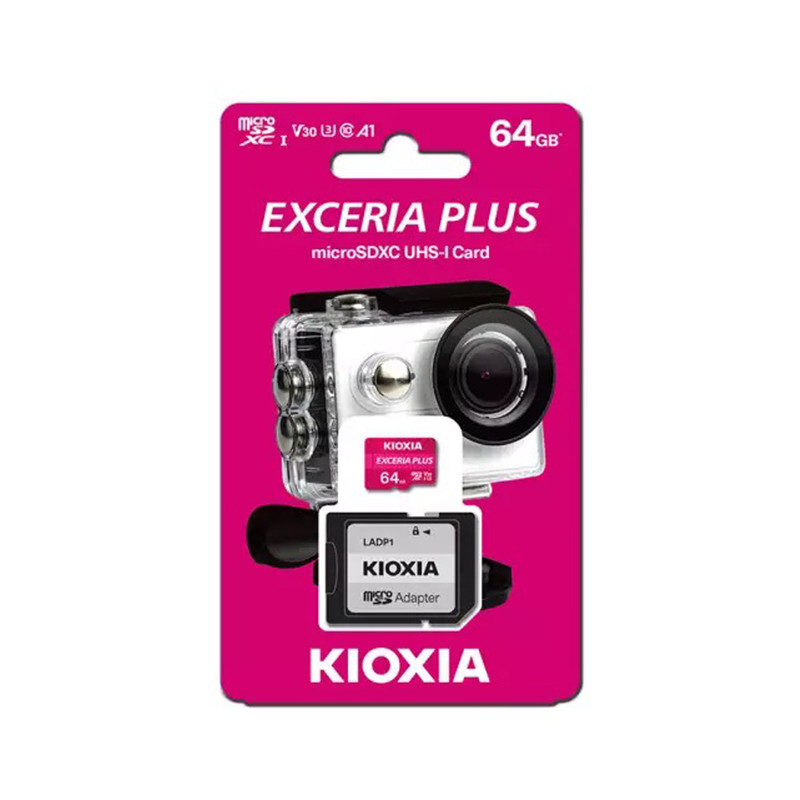 کارت حافظه microSDXC کیوکسیا مدل Exceria کلاس 10 استاندارد UHS-I U3 سرعت 100MBps ظرفیت 64 گیگابایت به همراه آداپتور SD