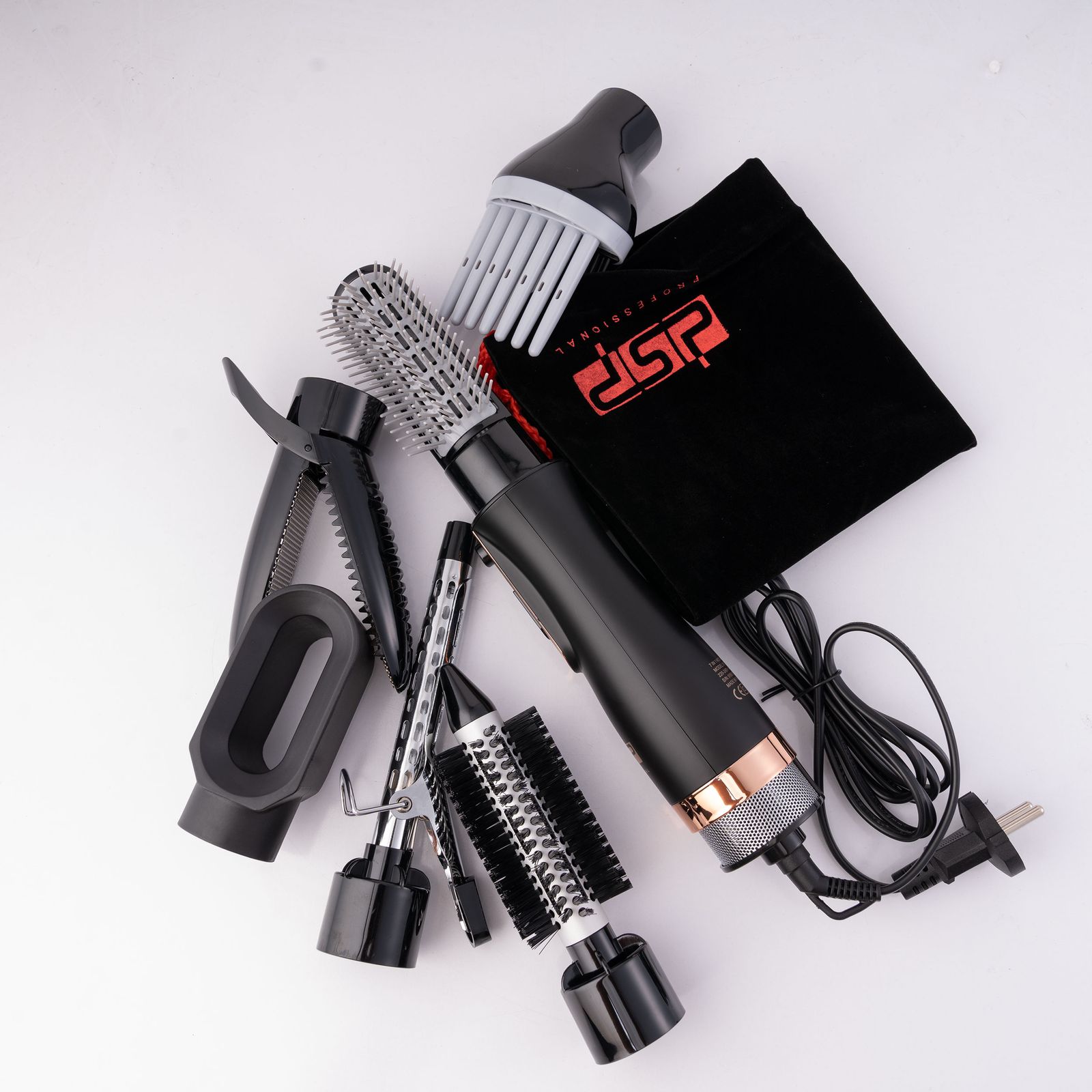 سشوار برس‌دار حالت دهنده حرفه‌ای دی اس پی مدل 50172، موتور DC با توان مصرفی 800 وات، دارای قابلیت باد سرد، فناوری تولید یون، با حالت صاف‌کننده، حجم‌دهنده و فرکننده، تنظیم حرارت 2 حالته و کنترل سرعت 2 حالته، به همراه 6 سری -  - 17