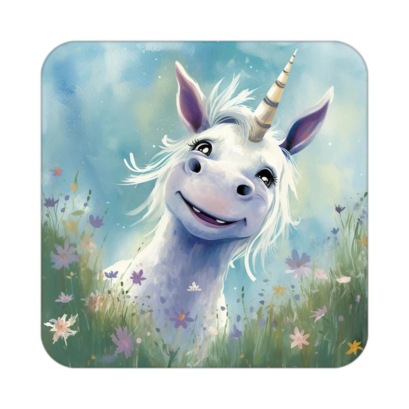 زیر لیوانی کاکتی طرح اسب تک شاخ و یونیکورن مدل mp31711