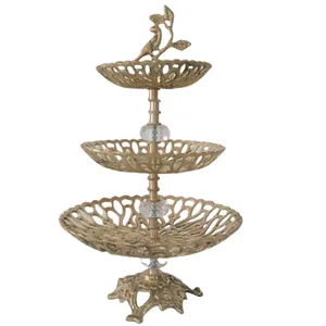 شیرینی خوری برنجی طرح سه طبقه مدل Sshi3