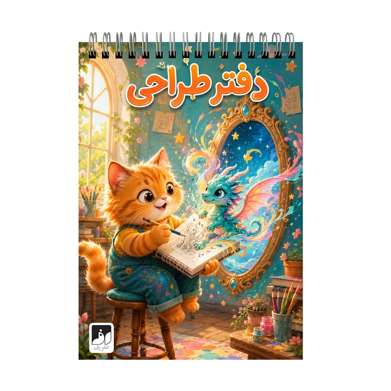 دفتر طراحی 60 برگ نشر رف مدل گربه و تک شاخ کد A5-68