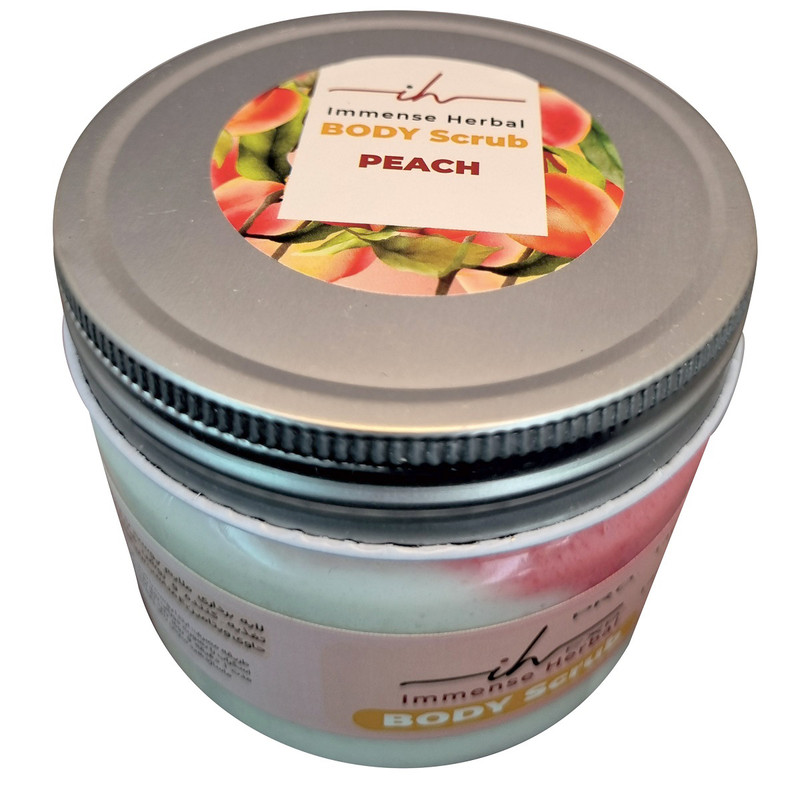 اسکراب لایه بردار پوست ایمنس هربال مدل میکس هلو و شی باتر وزن 620 گرم