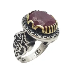 انگشتر نقره مردانه مدل یاقوت کد 4124984