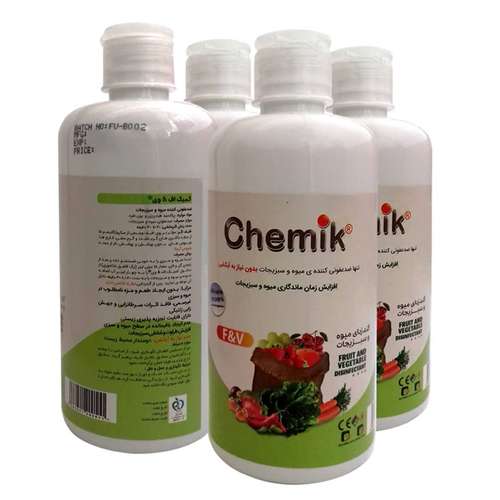 محلول ضدعفونی کننده میوه و سبزیجات کمیک مدل F & V حجم 500 میلی لیتر مجموعه 4 عددی