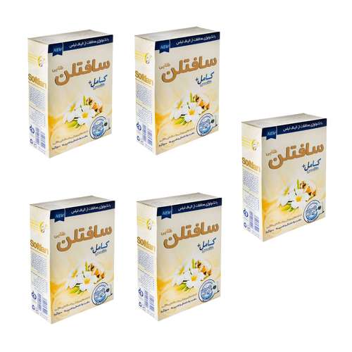پودر ماشین لباسشویی سافتلن طلایی مدل درخشان مجموعه 5 عددی