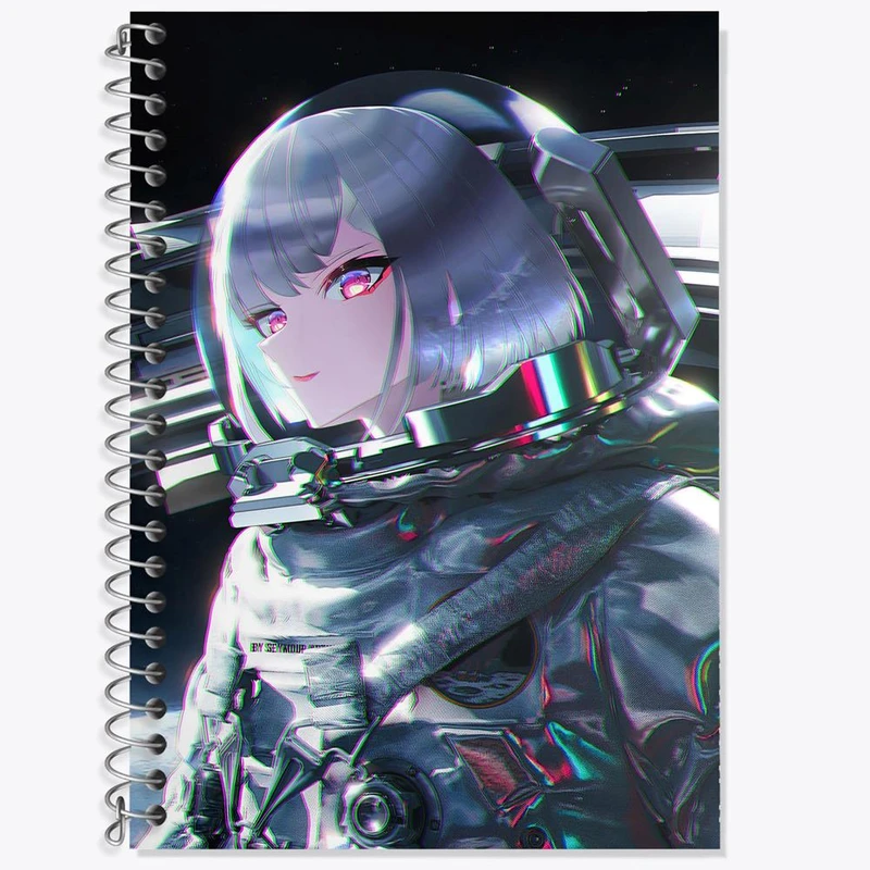 دفتر زبان 50 برگ خندالو مدل سه خط طرح لوسی انیمه سایبر پانک Cyberpunk کد 22435