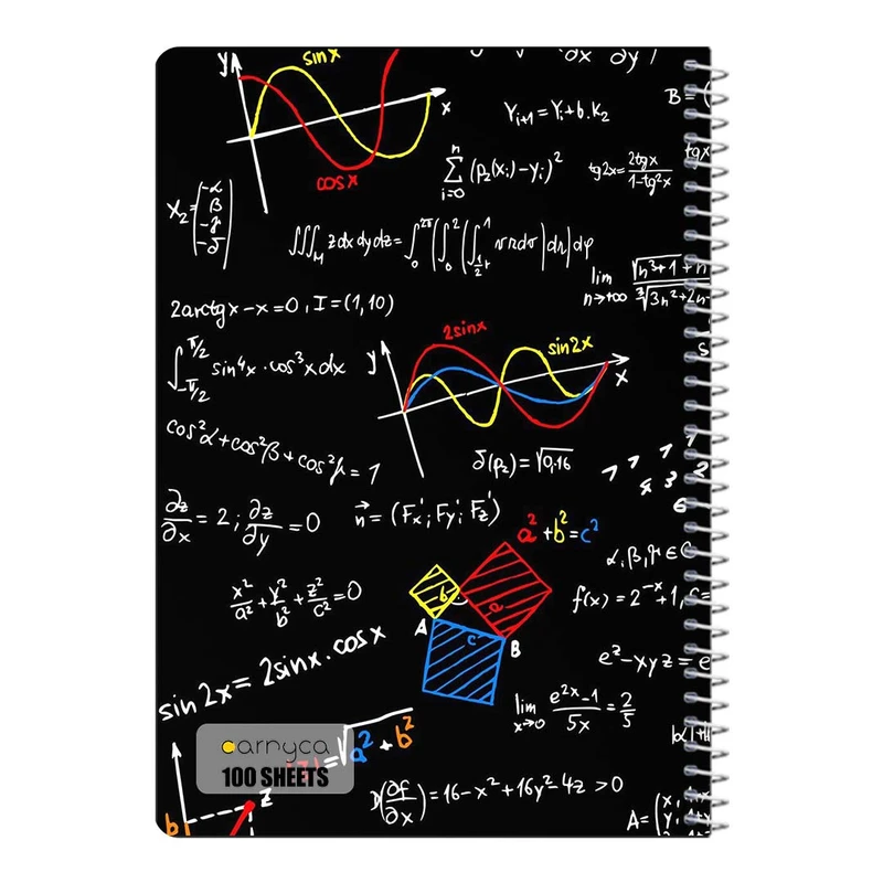 دفتر مشق 100 برگ سیمی کارنیکا طرح ریاضیات Mathematics کد 98319