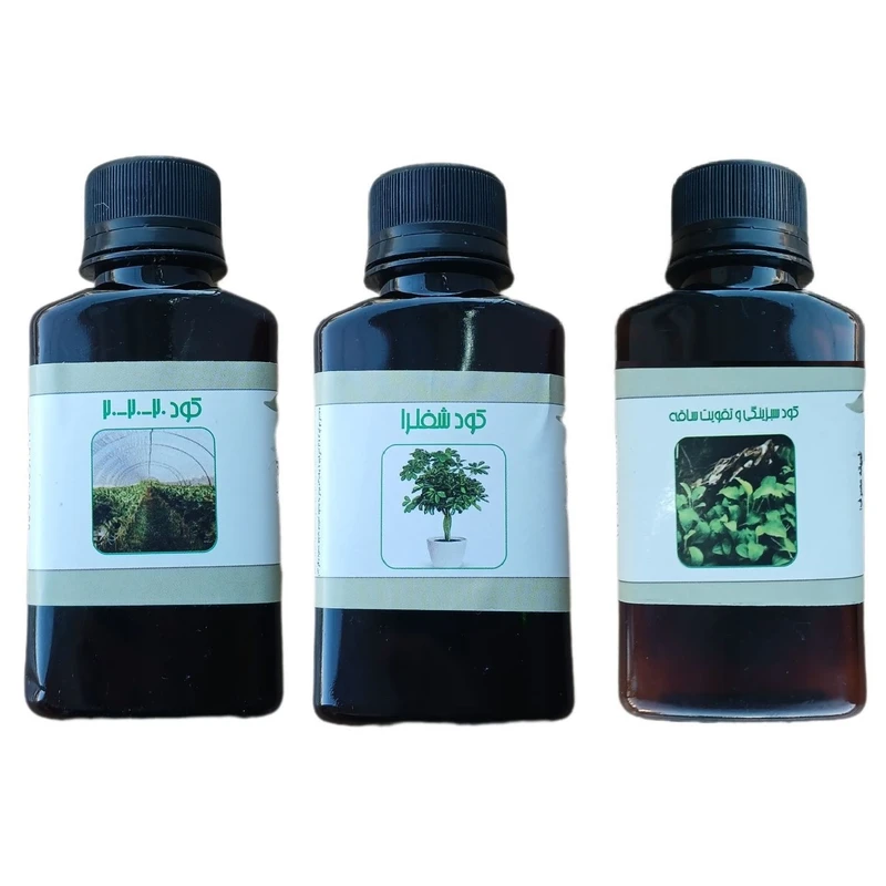 کود مایع کامل سه بیست و کود سبزینگی و تقویت ساقه و کود شفلرا مدل life drop حجم 110 میلی لیتر بسته 3 عددی