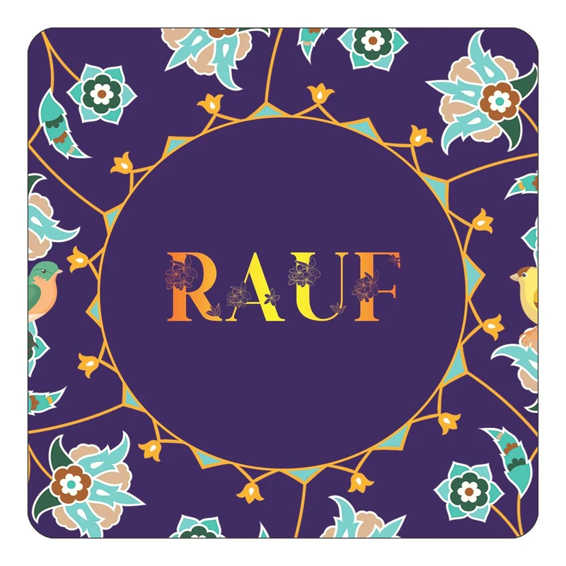 مگنت کاکتی طرح اسم رئوف rauf مدل گل و بلبل کد mg17073