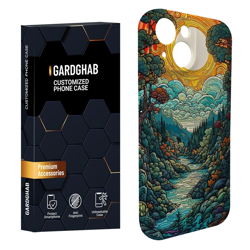 کاور گاردقاب مدل هنری مناسب برای گوشی موبایل اپل iPhone15 plus