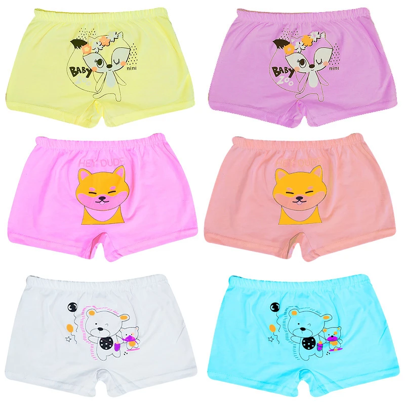 شورت دخترانه مدل روباه و خرس مجموعه 6 عددی