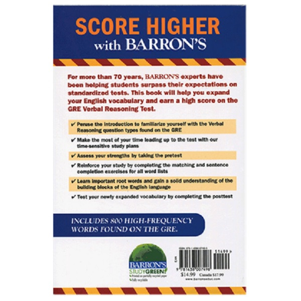 کتاب Essential words for the GRE اثر Philip Geer, Ed.M انتشارات Barrons