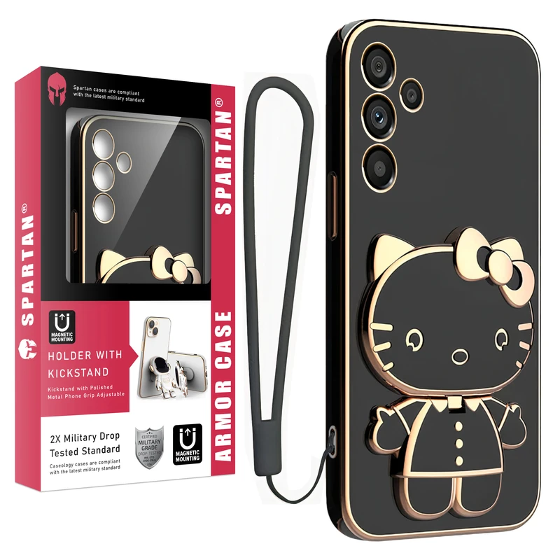 کاور اسپارتان مدل Kitty مناسب برای گوشی موبایل سامسونگ Galaxy A54 به همراه بند نگهدارنده