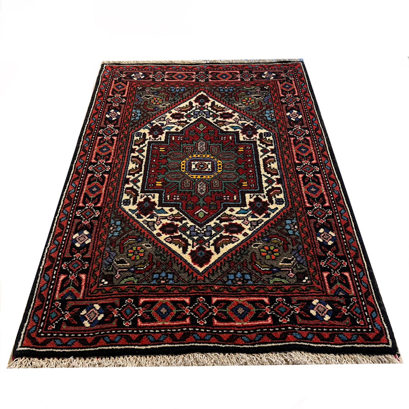 فرش دستبافت ۰.۵ متری مدل زنجان زمینه کرم