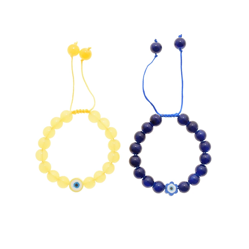 دستبند دخترانه دلنار گالری مدل چشم نظر بسته 2 عددی