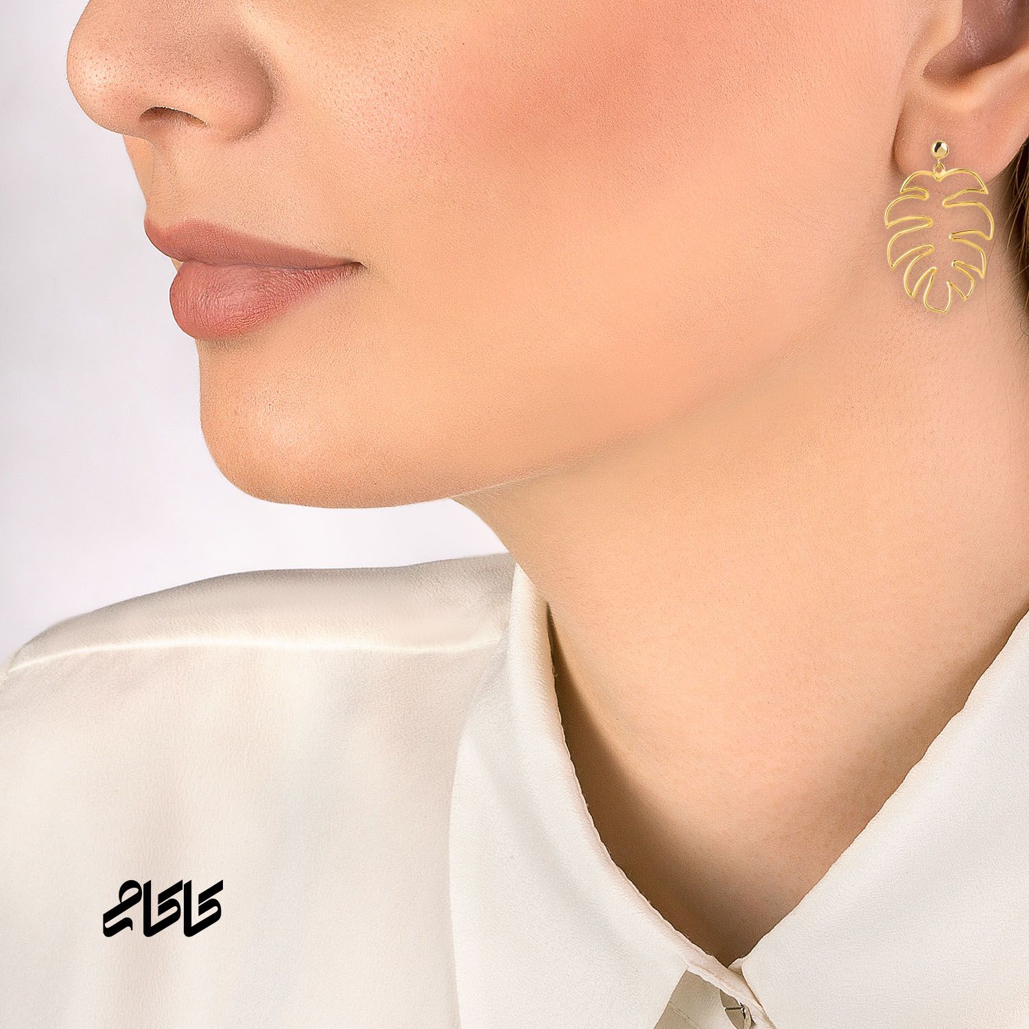 گوشواره طلا 18 عیار زنانه کاکامی مدل برگ کد 343 -  - 3