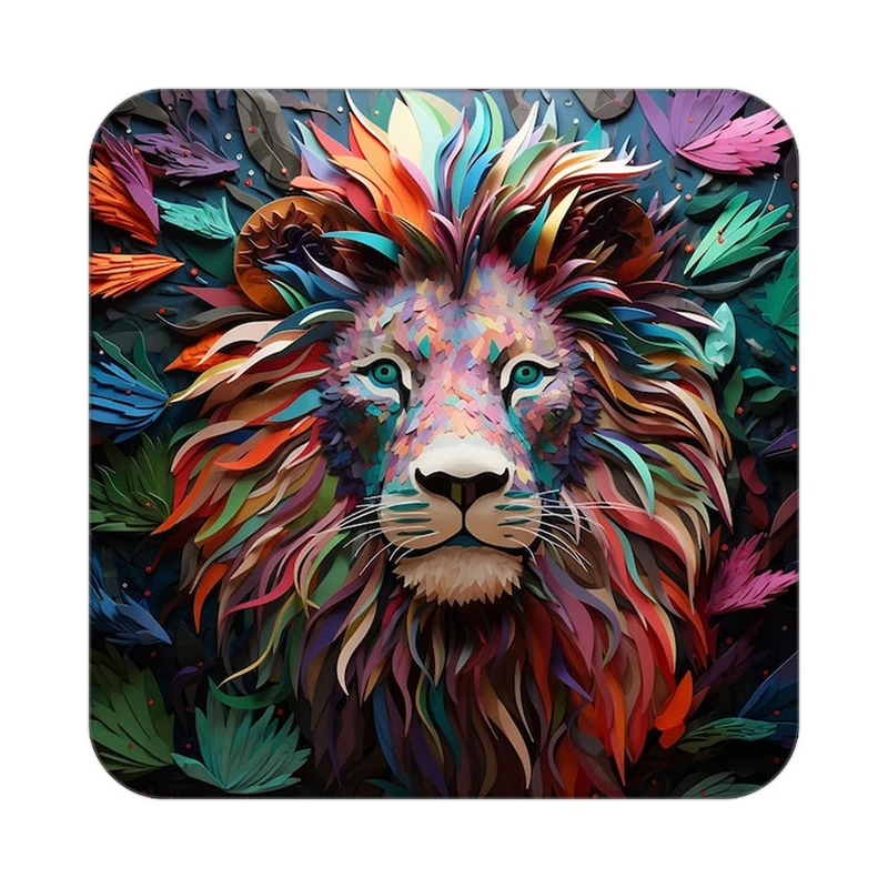 زیر لیوانی کاکتی طرح شیر مدل mp23352