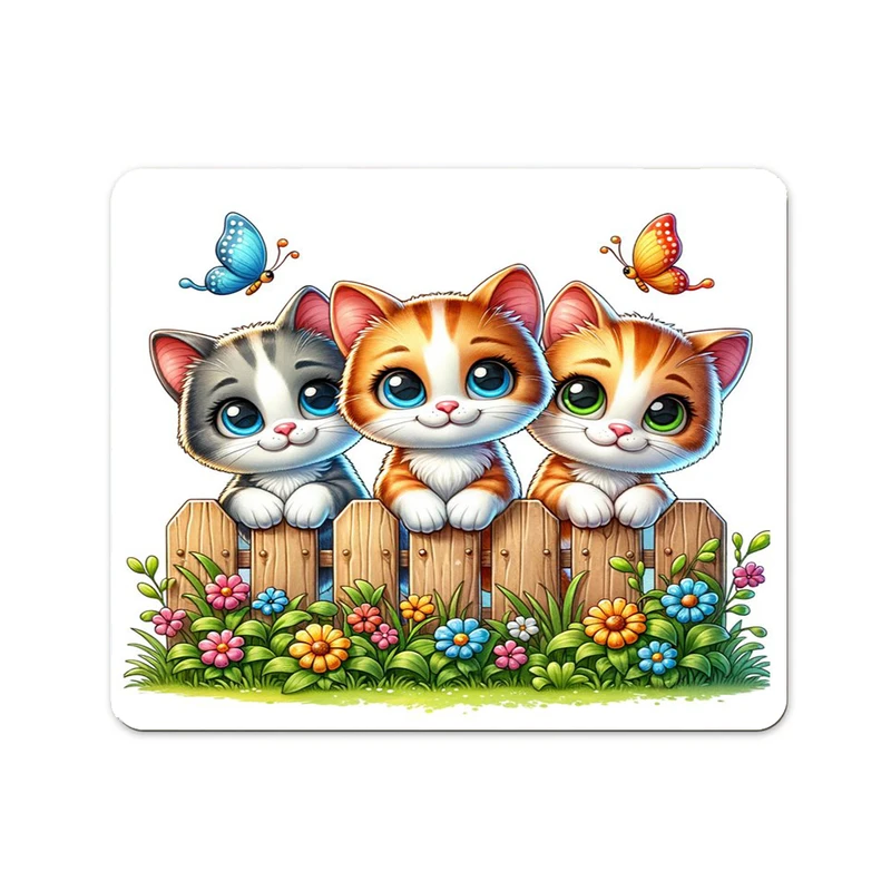 ماوس پد پاد آفرین مدل گربه ها و پروانه ها کد DKMP68 سایز 24*19 سانتی متر