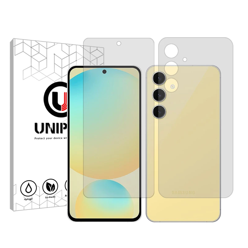 محافظ صفحه نمایش شفاف یونی پرو مدل Explosion Proof مناسب برای گوشی موبایل سامسونگ Galaxy M55 به همراه محافظ پشت گوشی 