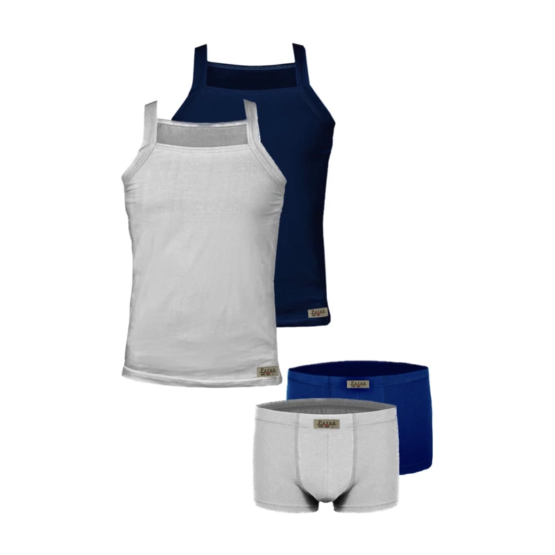 ست شورت و زیرپوش مردانه تولیدی پاران مدل نخ پنبه خالص صادراتی مجموعه 2 عددی