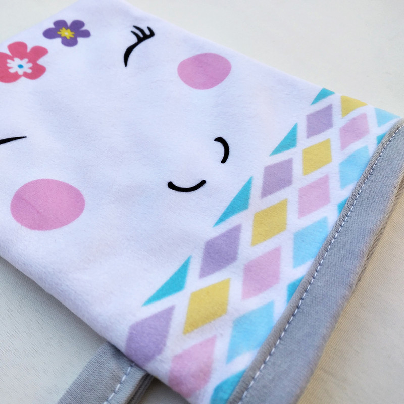 لیف حمام کودک مدل دولایه مخمل و حوله طرح یونیکورن