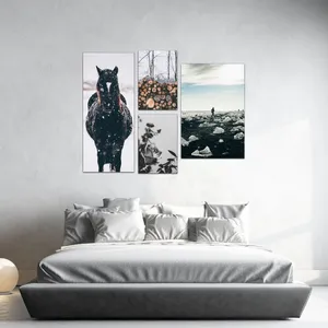 تابلو شاسی بکلیت طرح زمستان و اسب و دریا مدل SH-453 مجموعه 4 عددی