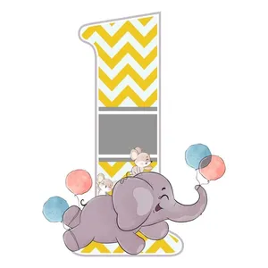 استند رومیزی تولد مدل عدد 1 طرح فیل فانتزی