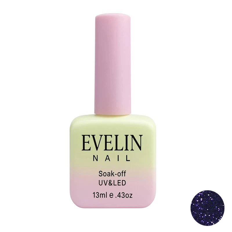 لاک ژل اکلیلی ناخن اولاین مدل 13M شماره 86 رنگ بنفش آبی