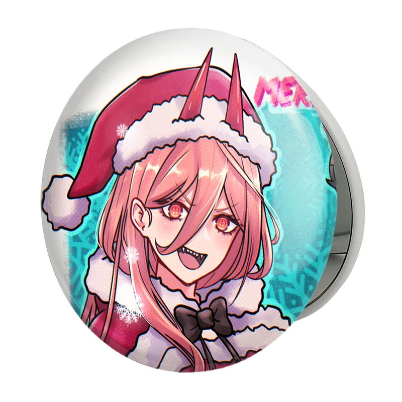 آینه جیبی خندالو طرح پاور انیمه مرد اره ای Chainsaw Man مدل تاشو کد 23167 