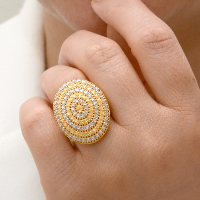 انگشتر طلا 18 عیار زنانه طلای مستجابی مدل آوا بیضی تراش کد 55