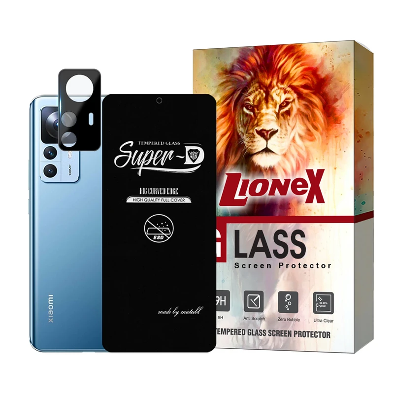   محافظ صفحه نمایش لایونکس مدل SUPLNFULI مناسب برای گوشی موبایل شیائومی 12T / 12T Pro به همراه محافظ لنز گوشی