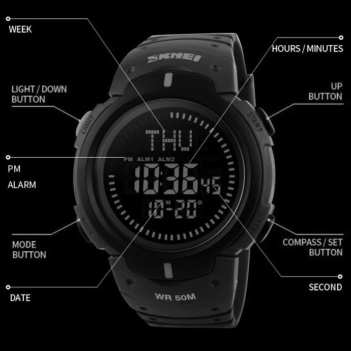 ساعت مچی دیجیتال مردانه اسکمی مدل 1231blc ساعت مچی دیجیتال مردانه اسکمی مدل 1231blc
