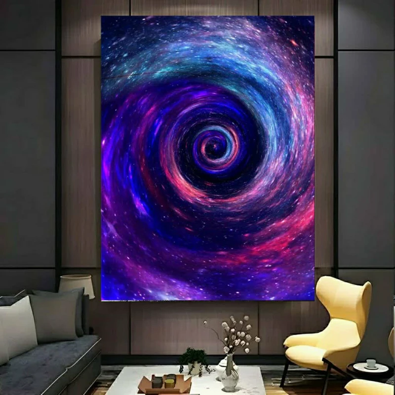 تابلو بوم طرح مخمل گرداب رنگ ها مدل نورانی کد FP106352