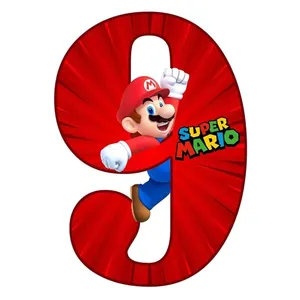 استند رومیزی تولد مدل عدد 9 طرح ماریو