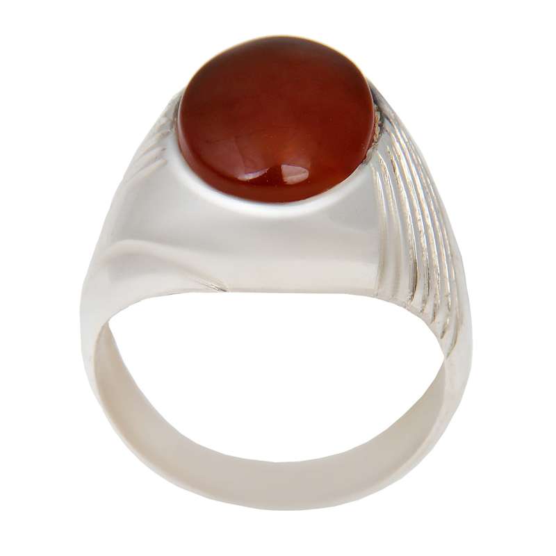 انگشتر نقره مردانه بازرگانی میلادی مدل سنگ عقیق یمانی کد AM_2304