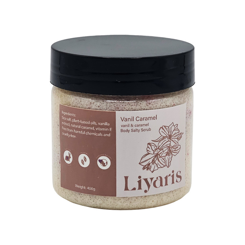 نمک حمام لیاریس مدل وانیل کارامل وزن 400 گرم