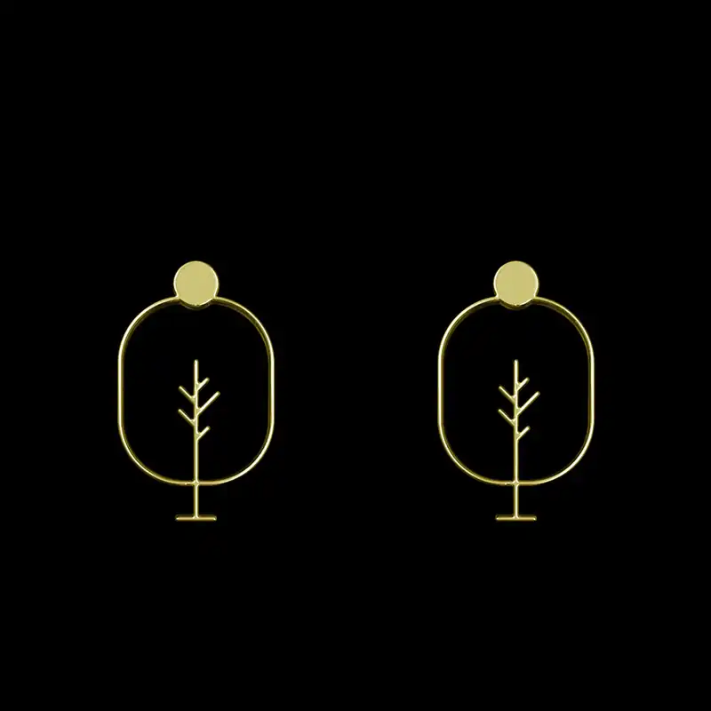 گوشواره طلا 18 عیار زنانه مدوپد مدل درخت کد GA1-15755