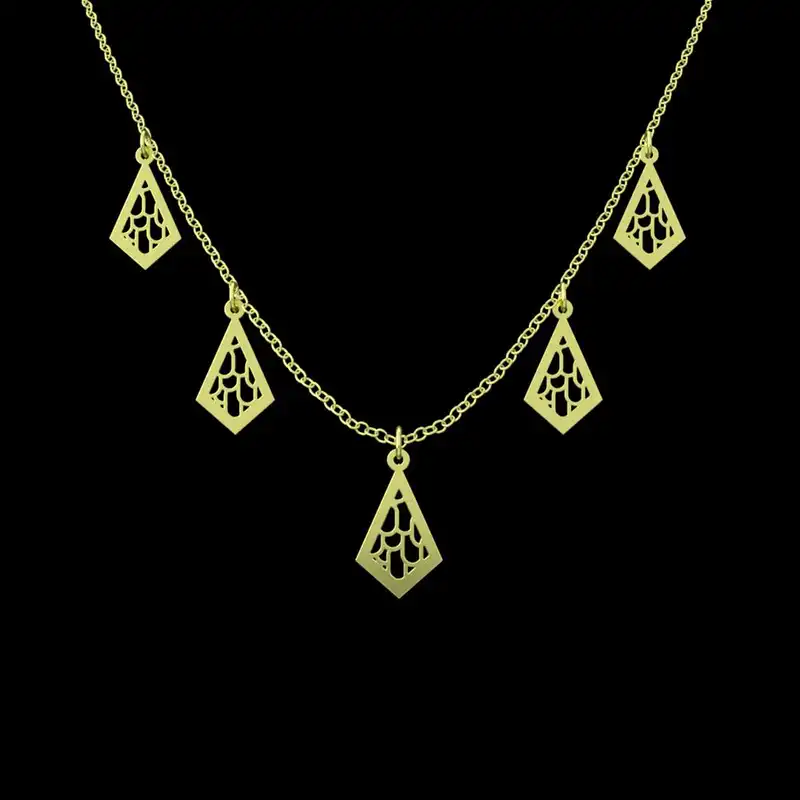 گردنبند طلا 18 عیار زنانه مدوپد مدل لوزی کد RNA11290