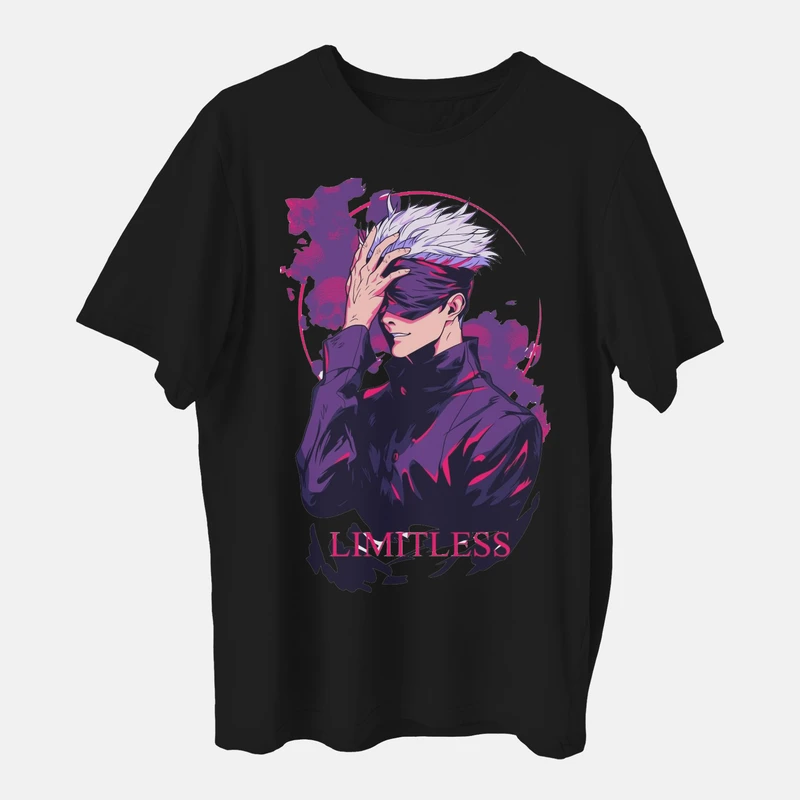 تی شرت آستین کوتاه مردانه مدل انیمه ای جوجوتسوکایسن شخصیت گوجو anm501