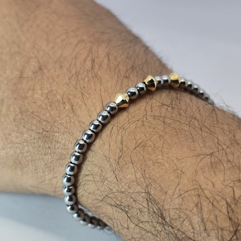 دستبند طلا 18 عیار مردانه درگونه مدل حدید کد HS3M