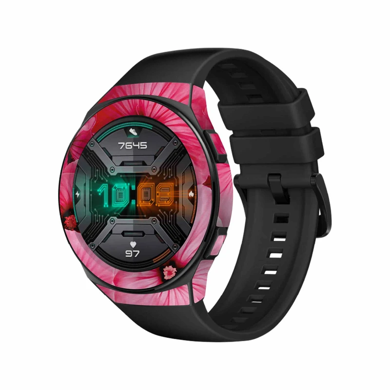  برچسب ماهوت طرح Pink-Flower مناسب برای ساعت هوشمند هوآوی Watch GT 2e